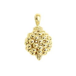 New Caviar Beaded Pendant Gold