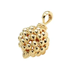 New Caviar Beaded Pendant Gold