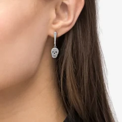 Online Caviar Beaded Skull Drop Earrings Drop Earrings