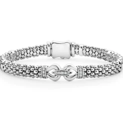 Discount Caviar Buckle Diamond Bracelet | 6Mm Silver