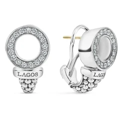 Best Caviar Circle Diamond Earrings Silver