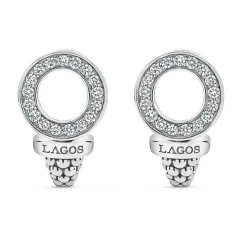 Outlet Caviar Circle Diamond Earrings Diamonds