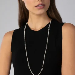 Shop Caviar Circle Link Necklace Silver