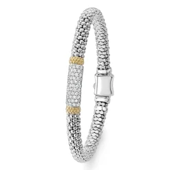 Best Sale Caviar Diamond Bracelet | 6Mm Two-Tone