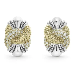 Hot Caviar Diamond Knot Earrings Diamonds