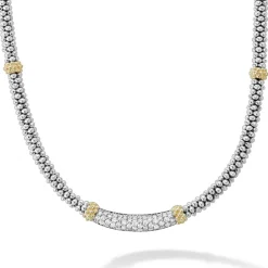 Online Caviar Diamond Necklace | 3Mm Two-Tone