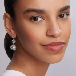 Discount Caviar Drop Earrings Silver