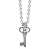 New Caviar Key Diamond Pendant Necklace Silver