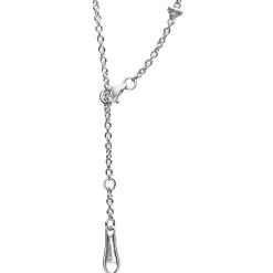 New Caviar Key Diamond Pendant Necklace Silver