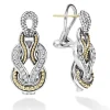 Discount Caviar Knot Diamond Drop Earrings Two-Tone