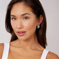 Discount Caviar Omega Clip Earrings Silver