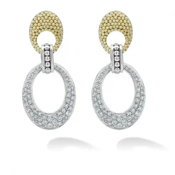 Online Caviar Oval Diamond Drop Earrings Drop Earrings