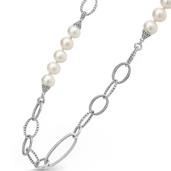 Fashion Caviar Pearl Link Necklace Long Necklaces