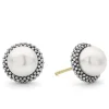 Fashion Caviar Pearl Stud Earrings Silver
