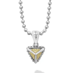 Clearance Caviar Pyramid Pendant Necklace Two-Tone