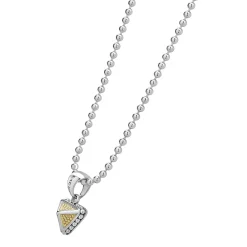 Clearance Caviar Pyramid Pendant Necklace Two-Tone