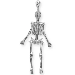 Cheap Caviar Skeleton Pendant Necklace Silver