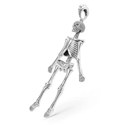 Cheap Caviar Skeleton Pendant Necklace Silver