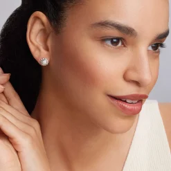 Shop Caviar Square Diamond Stud Earrings Stud Earrings