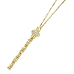 Best Sale Caviar Tassel Diamond Pendant Necklace Gold