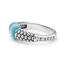 Sale Ceramic And Caviar Diamond Ring Silver