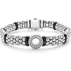 Online Ceramic And Diamond Circle Bracelet | 9Mm Silver