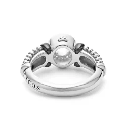Online Ceramic And Diamond Circle Ring Silver