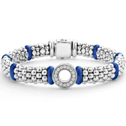 Sale Ceramic And Diamond Circle Bracelet | 9Mm Silver