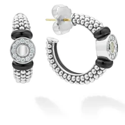 Discount Ceramic And Diamond Circle Hoop Earrings Diamonds
