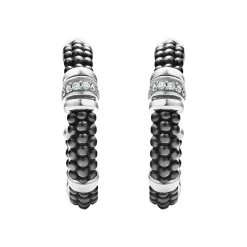 Outlet Ceramic And Diamond Hoop Earrings Diamonds