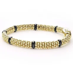 Online Ceramic And 18K Gold Caviar Bracelet | 6Mm Gold