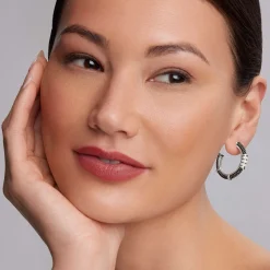 Discount Ceramic Beaded Diamond Hoop Earrings Hoop Earrings