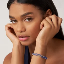 Hot Ceramic Beaded Wrap Bracelet Silver