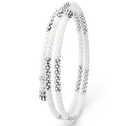 Flash Sale Ceramic Beaded Wrap Bracelet Silver