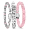 Sale Ceramic Caviar Beaded Bracelet Gift Set Silver
