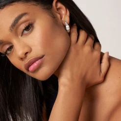 Outlet Ceramic Caviar Diamond Hoop Earrings Diamonds