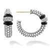 Store Ceramic Caviar Diamond Hoop Earrings Diamonds