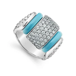 Hot Ceramic Caviar Diamond Statement Ring Diamonds