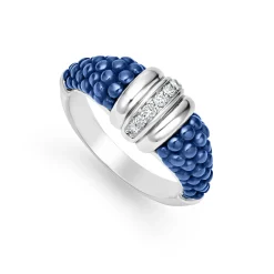 Store Ceramic Diamond Stacking Ring Silver