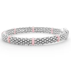 Discount Ceramic Station Caviar Bracelet | 6Mm Silver