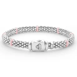 Discount Ceramic Station Caviar Bracelet | 6Mm Silver