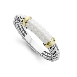 Hot Ceramic Two-Tone Caviar Stacking Ring Caviar Rings