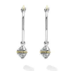 Hot Charm Diamond Hoop Earrings Two-Tone