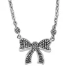 Online Childs First Caviar Bow Necklace Silver