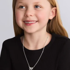 Online Childs First Caviar Bow Necklace Silver
