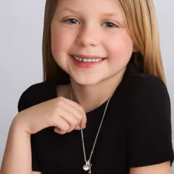 Clearance Childs First Heart And Key Necklace Silver