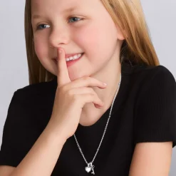 Clearance Childs First Heart And Key Necklace Silver