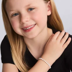 Fashion Childs First Pearl Bracelet Silver