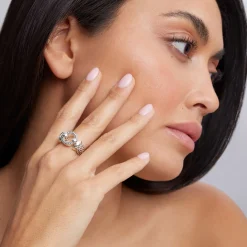 Sale Circle Caviar Ring Silver