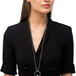 Clearance Circle Pearl Statement Necklace Two-Tone
